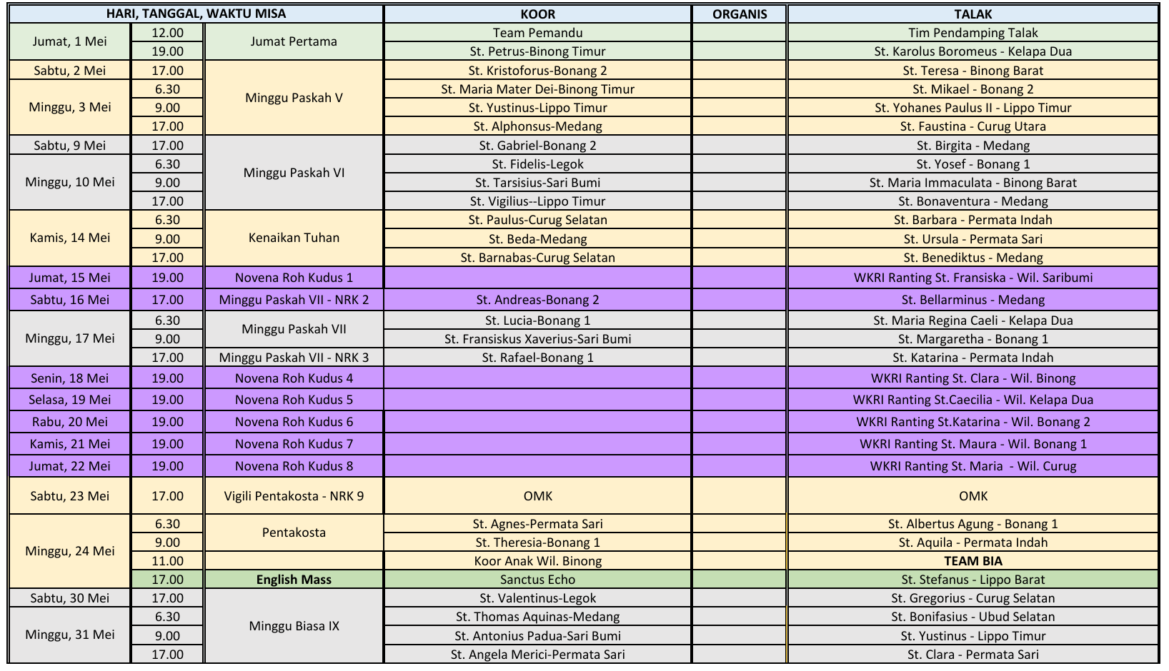 Koor & Tata Laksana Mei 2026