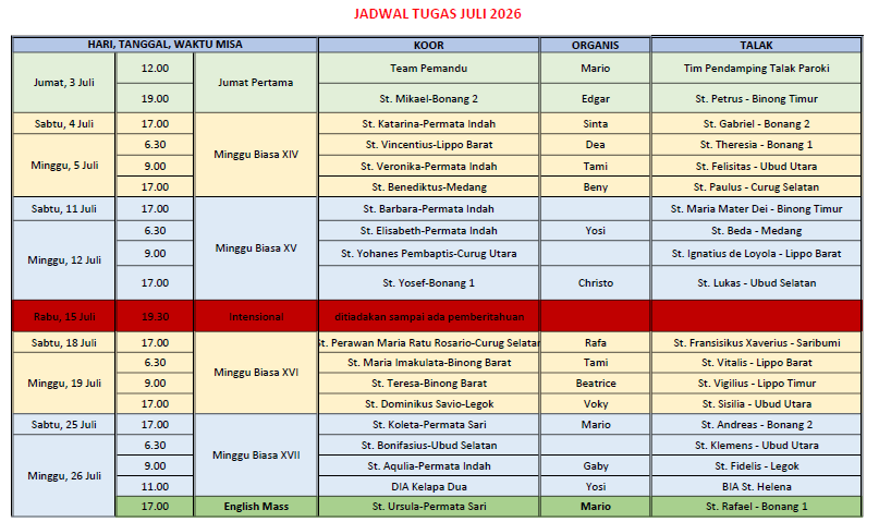 Koor & Tata Laksana Juli 2026